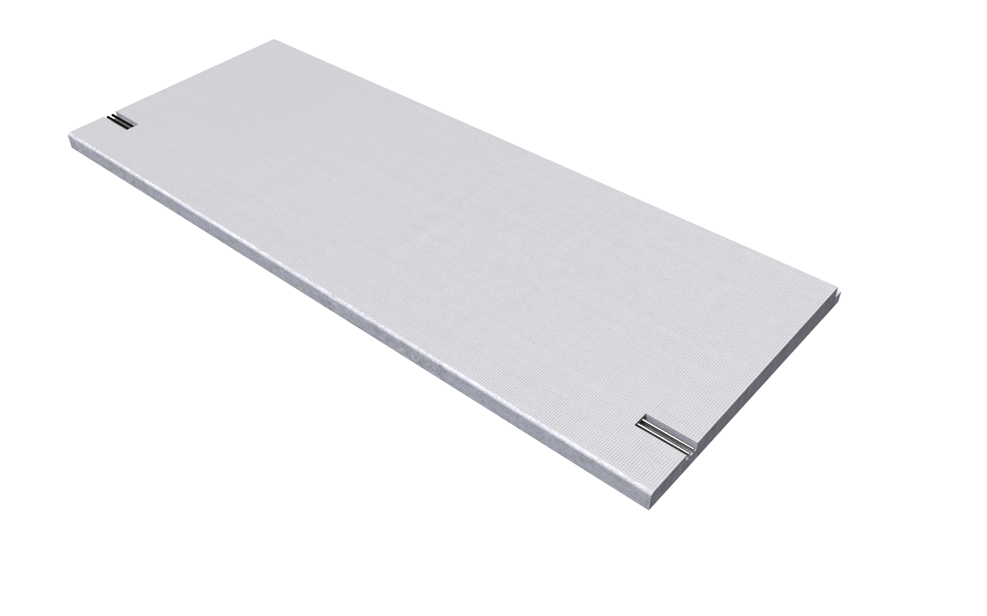 Prefab hellende vloer met blokmotief met isolatie en slangen type 571.000