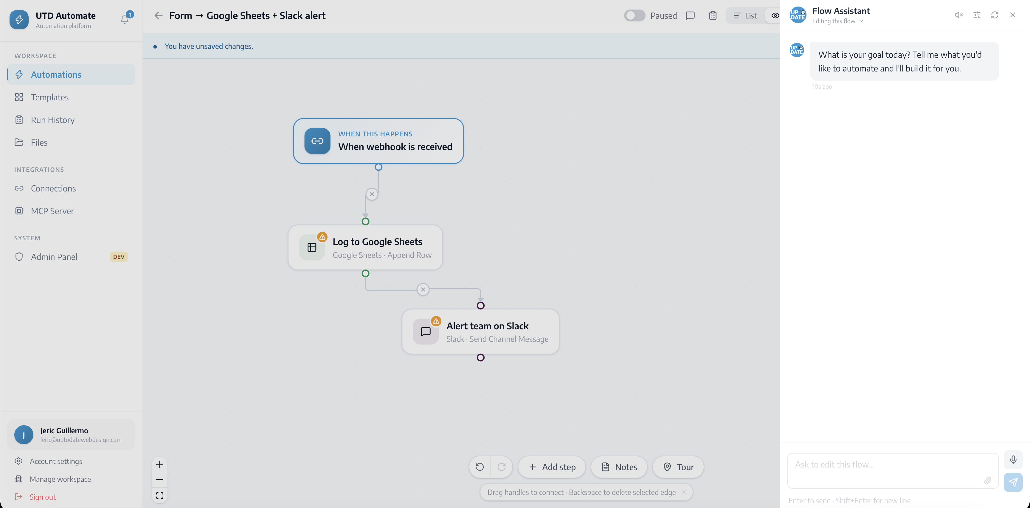 Automation screenshot 2