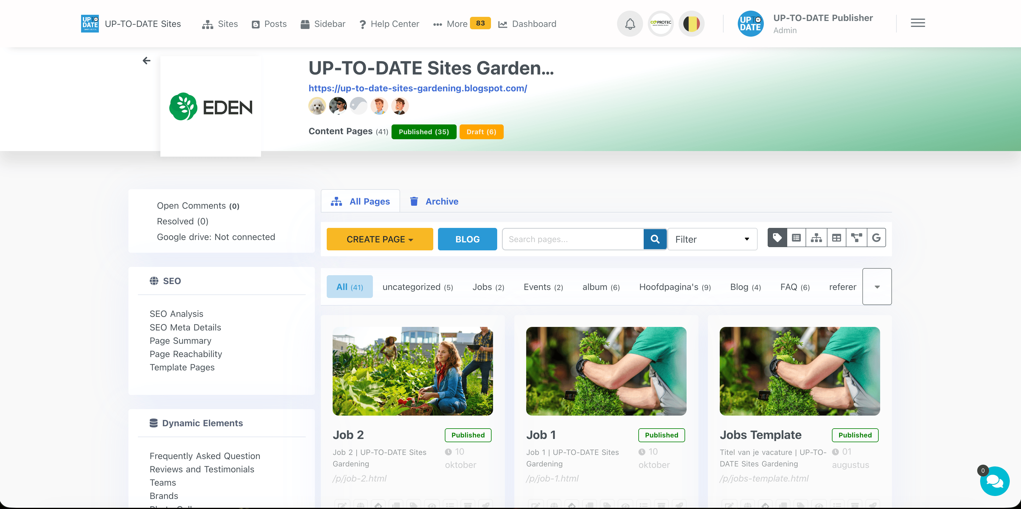 Sites screenshot 1