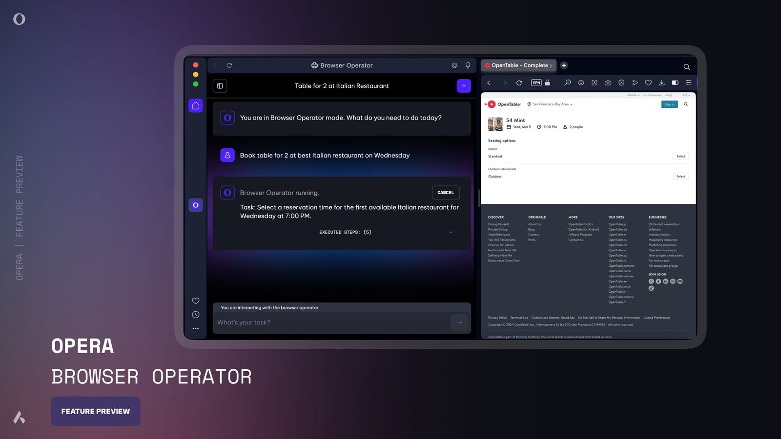 Opera becomes the first major browser with AI-based agentic browsing during MWC