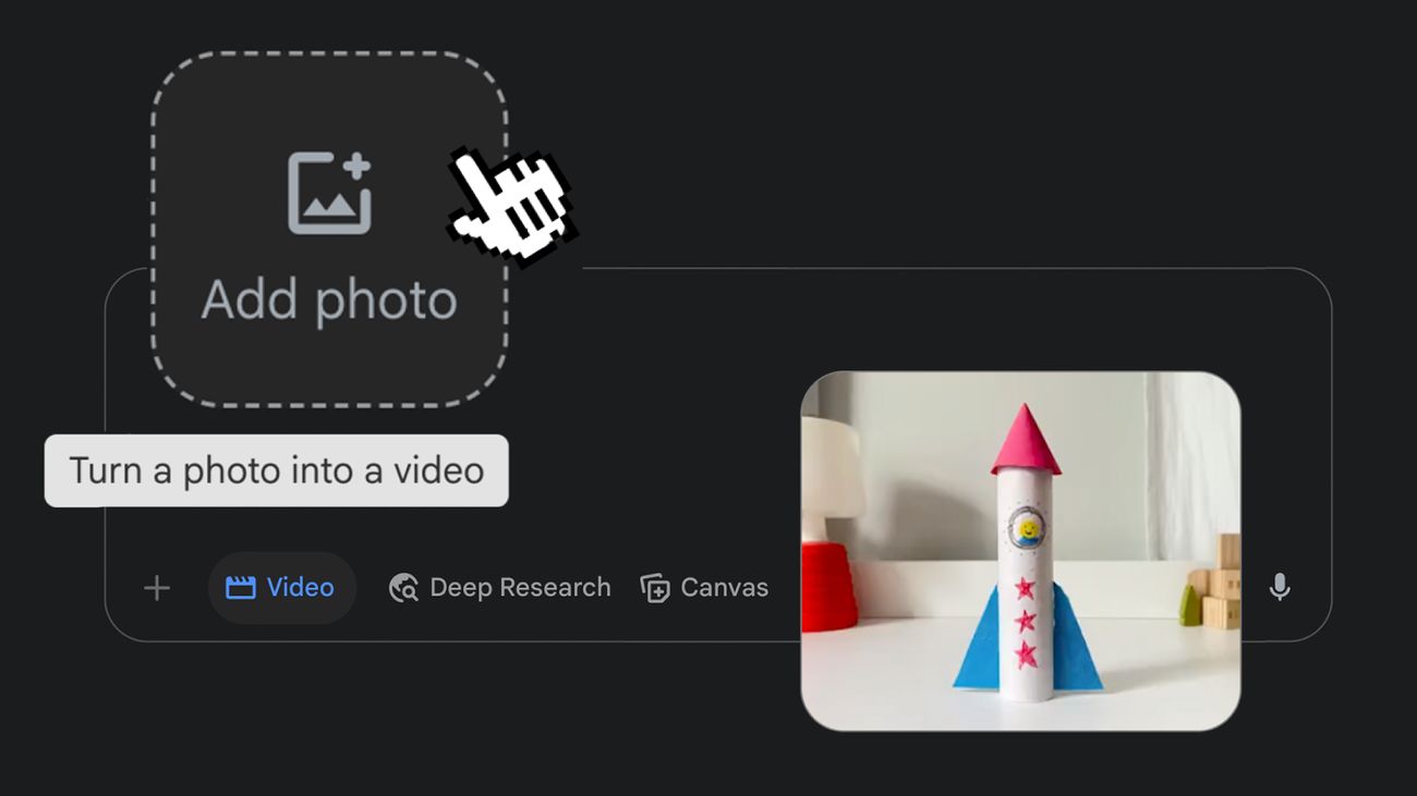 Turn your photos into videos in Gemini