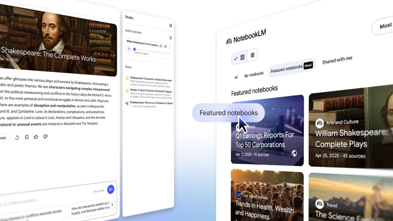Try featured notebooks on selected topics in NotebookLM