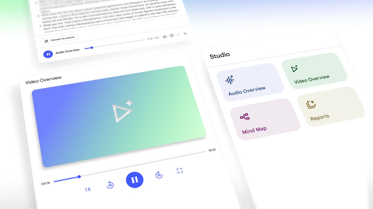 What’s new in NotebookLM: Video Overviews and an upgraded Studio