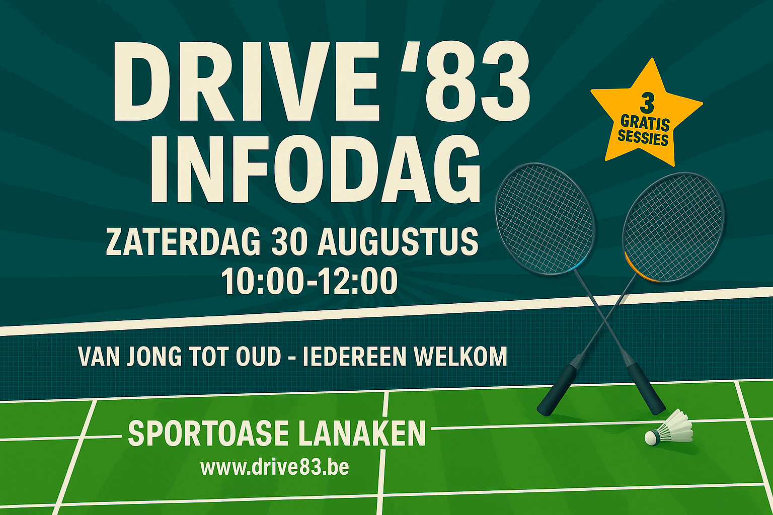 Uitnodiging: Infodag bij Badmintonclub Drive ‘83 - Lanaken