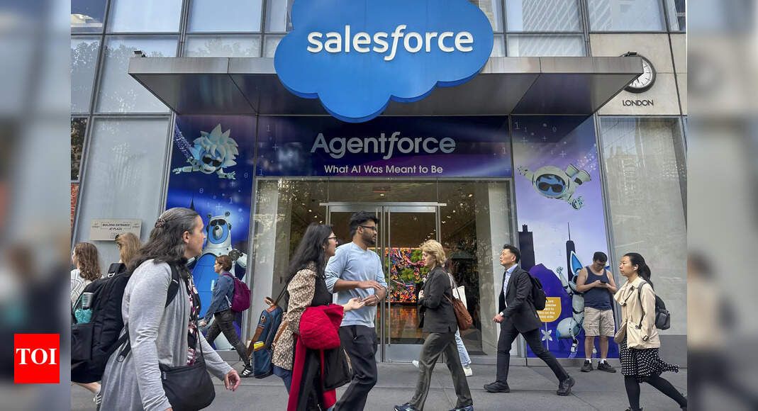 Salesforce rebalances workforce; CEO Marc Benioff says: I've reduced support staff from 9,000 heads to about 5,000 because… - The Times of India