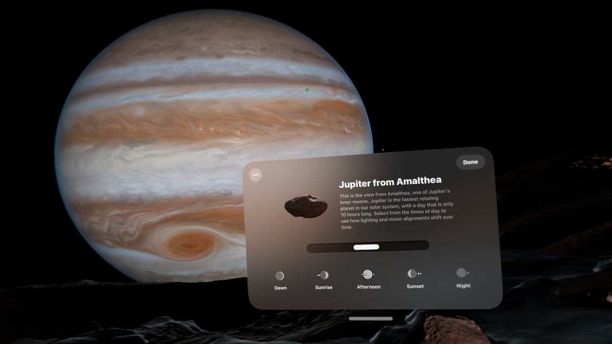 Apple's visionOS Jupiter Environment Features Moving Great Red Spot & Dynamic Shadows