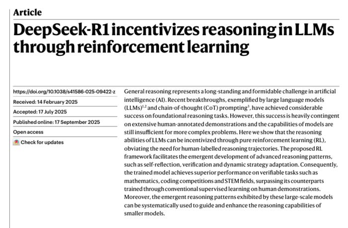 A research paper on the training method and performance of the large-scale language model (LLM) R1 d.. - MK