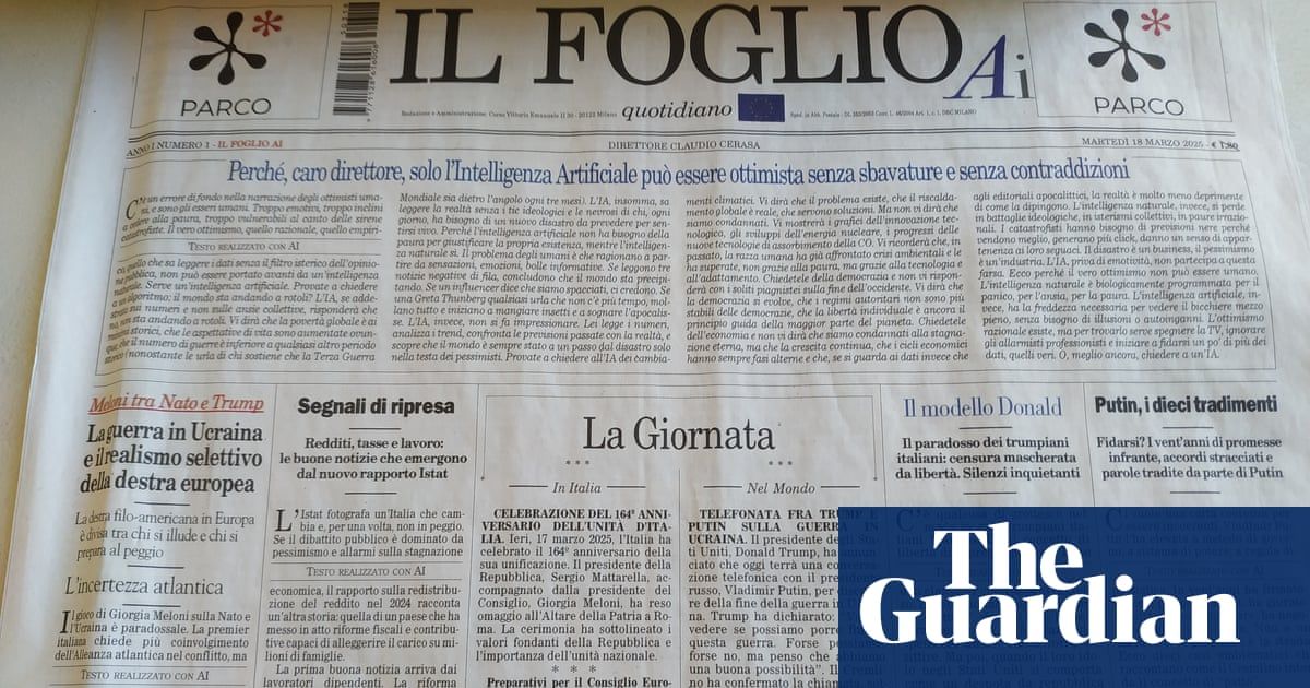 Italian newspaper says it has published world’s first AI-generated edition
