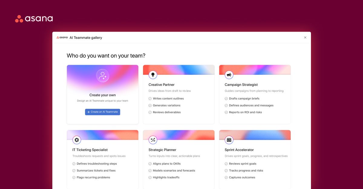 Asana targets collaboration, not automation, as its AI teammates launch in beta - SiliconANGLE