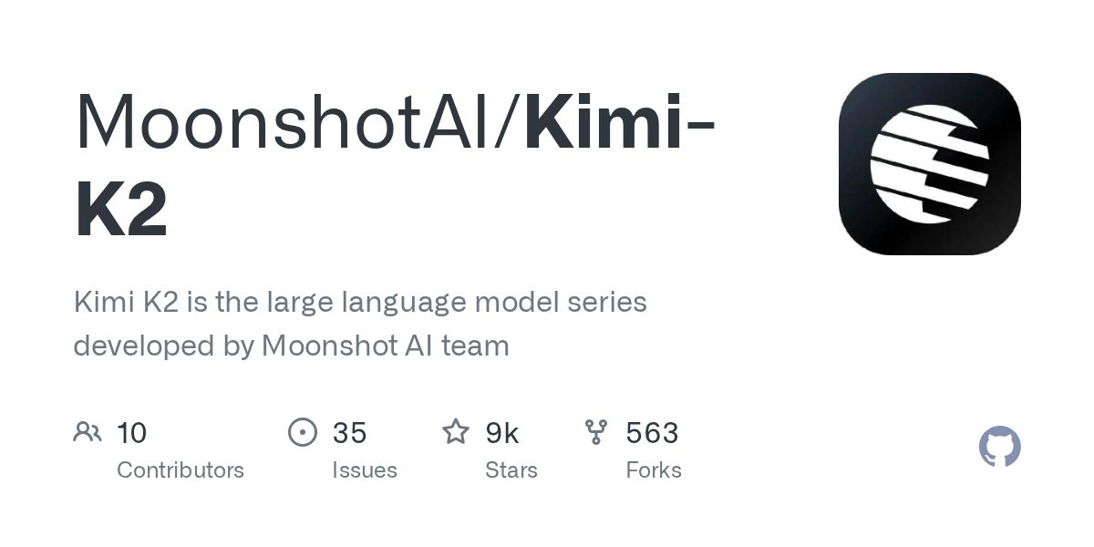 GitHub - MoonshotAI/Kimi-K2: Kimi K2 is the large language model series developed by Moonshot AI team