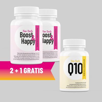 2 potjes Carnitine Boost & Happy + Q10 GRATIS