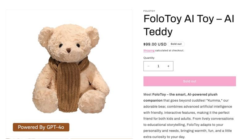 Sales of AI-enabled teddy bear suspended after it gave advice on BDSM sex and where to find knives | CNN Business