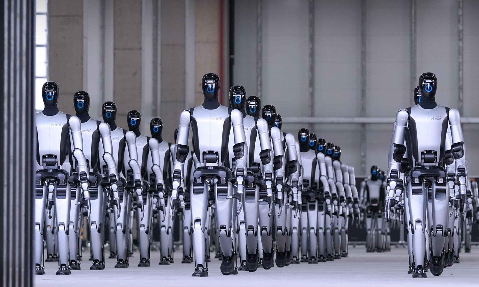 Surreal and disturbing video shows humanoid robots being delivered for border patrol duty