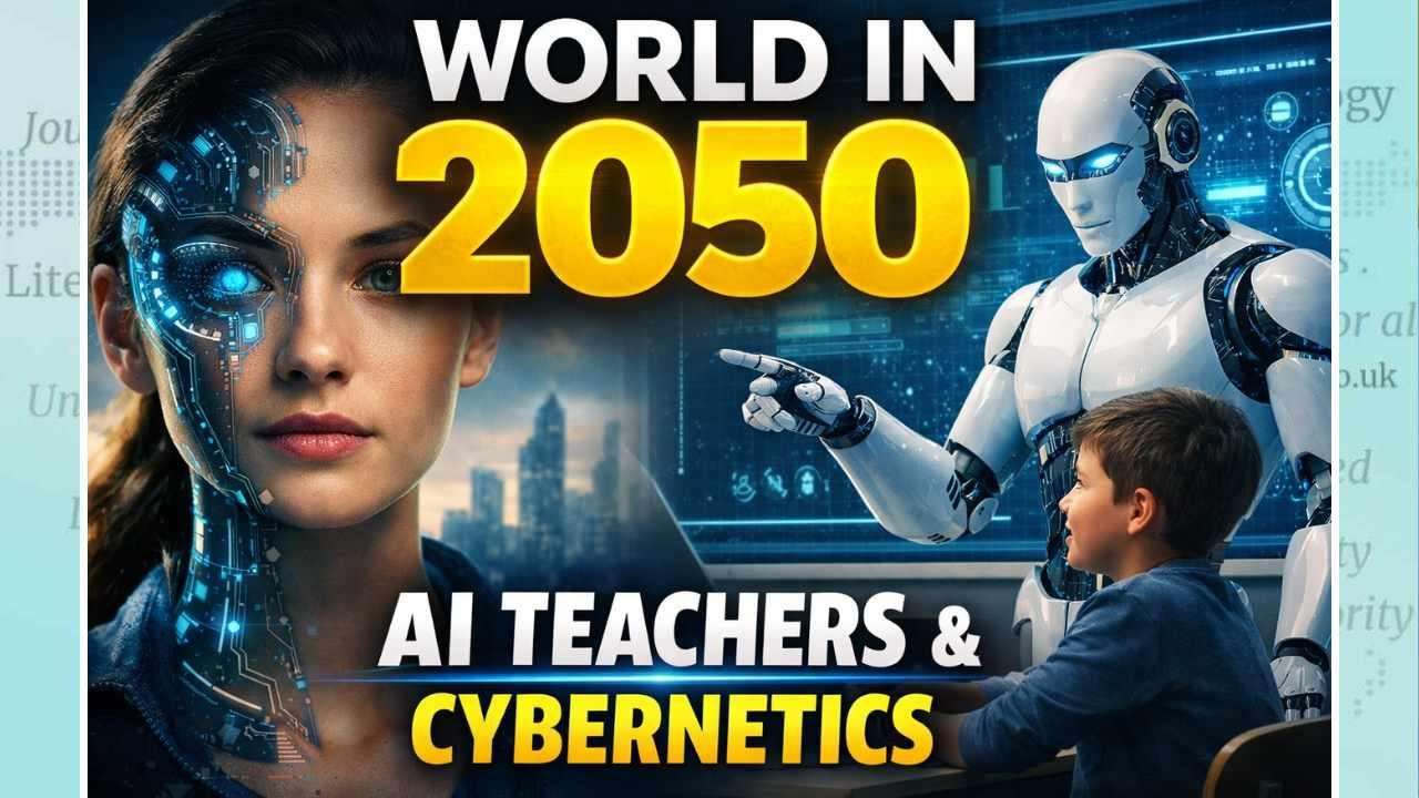 Cybernetics and AI Teachers : What Could the World Look Like in 2050?