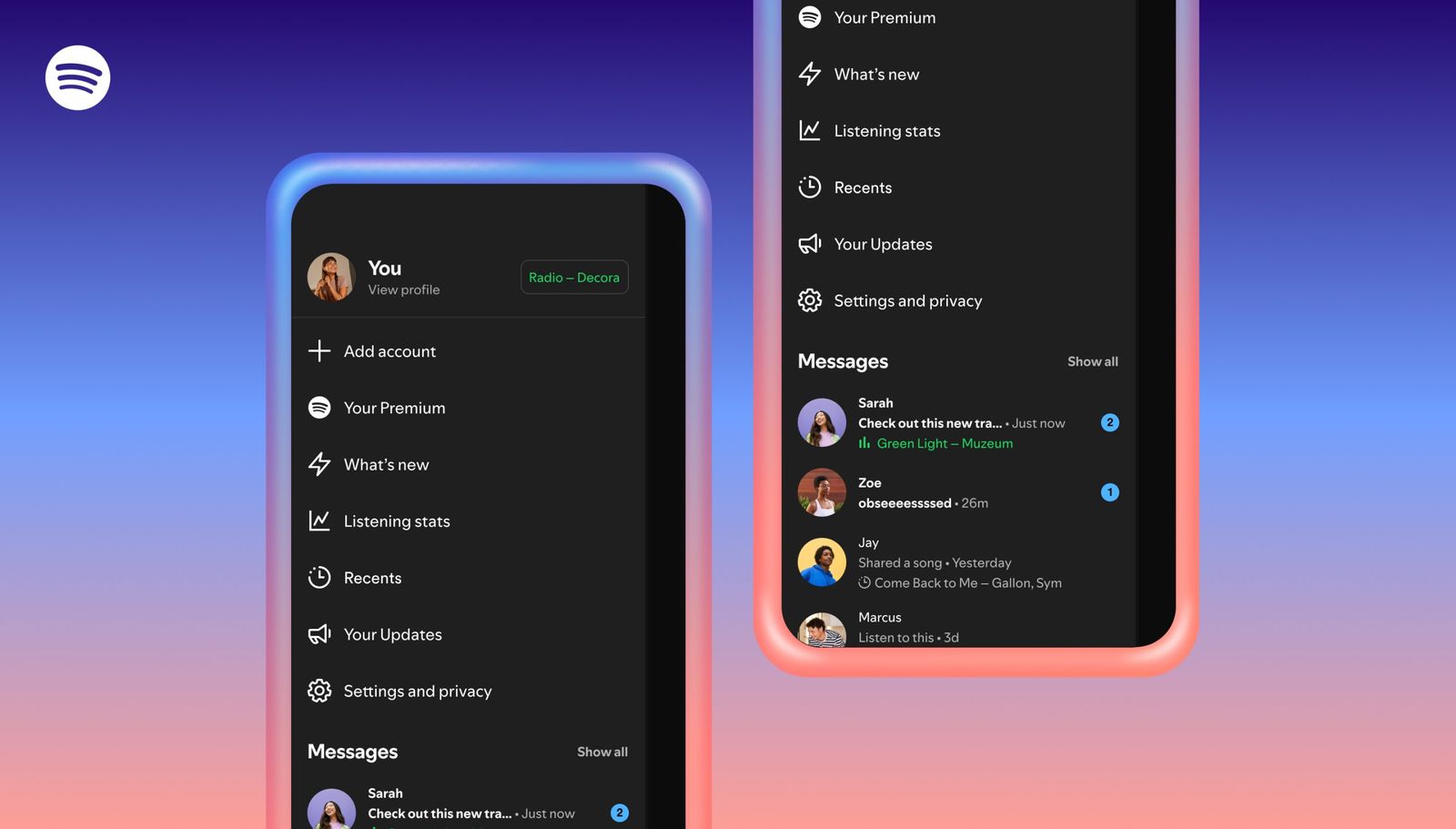 Introducing Listening Activity and Request to Jam in Messages on Spotify — Spotify