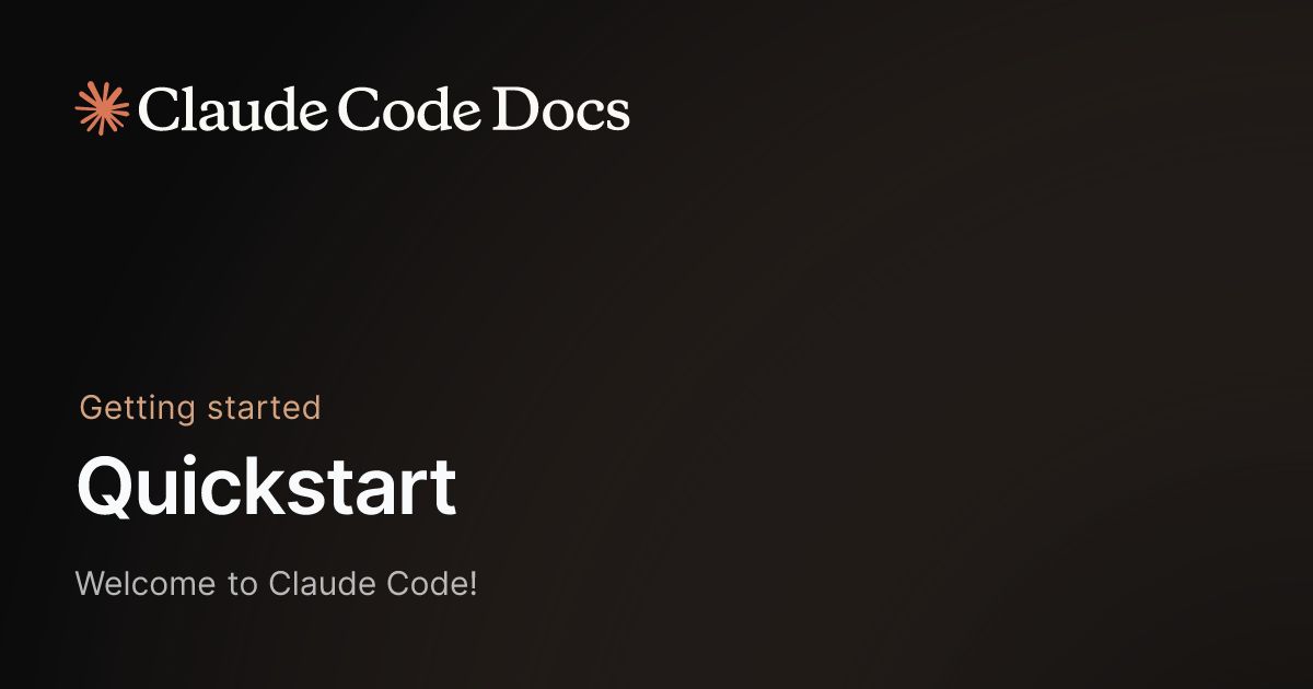 Quickstart - Claude Code Docs