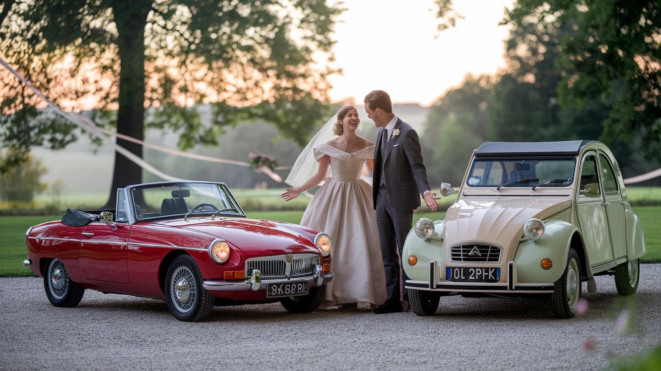 Oldtimer zelf rijden op je trouwdag: wat past beter bij jullie, een MGB of een 2PK?