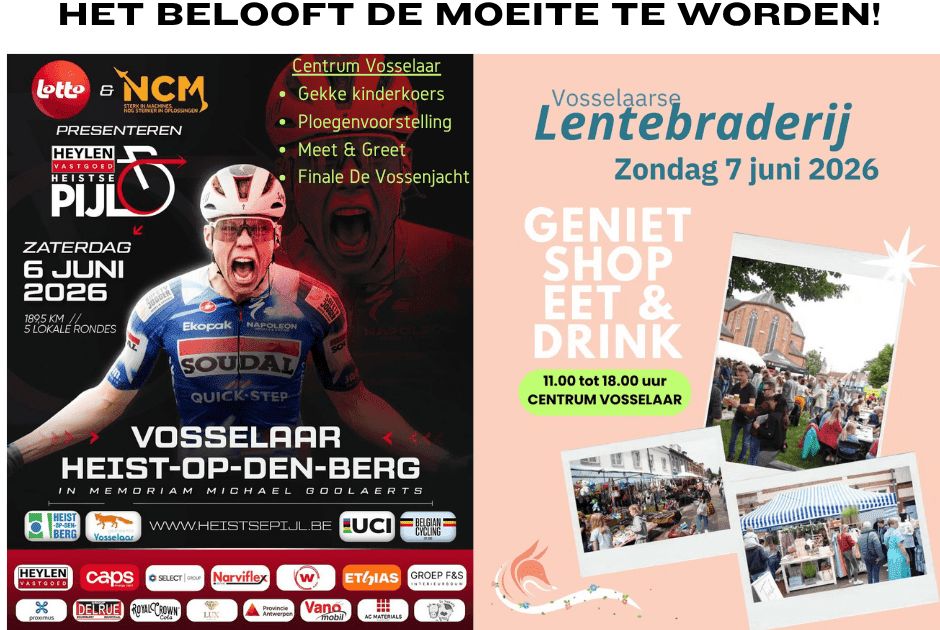Heistse Pijl & lentebraderij zaterdag 6 en zondag 7 juni | Fietsen KIM Vosselaar