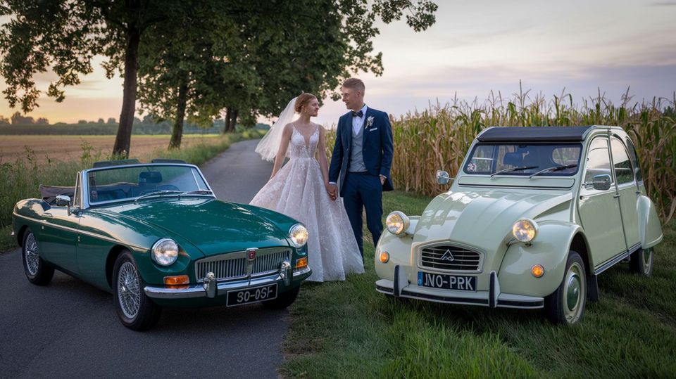 Oldtimer zelf rijden op je trouwdag: wat past beter bij jullie, een MGB of een 2PK?