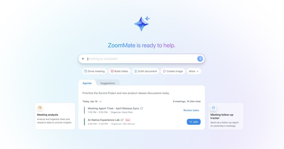 Maak kennis met ZoomMate, je AI-teamgenoot