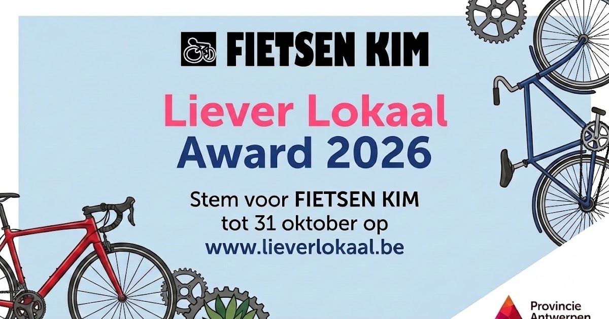 Liever Lokaal AWARD 2026: stem op Fietsen Kim als jouw favoriete lokale winkel | Fietsen KIM Vosselaar