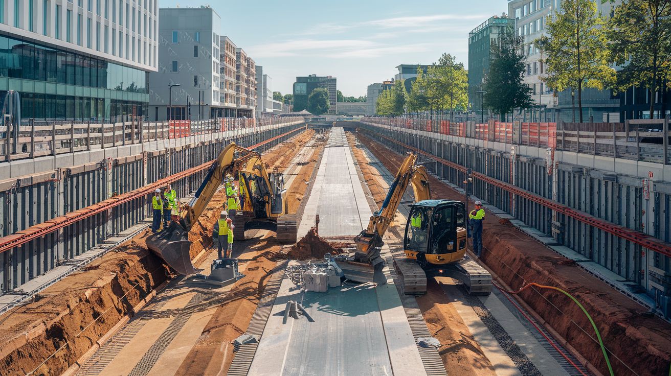 Infrawerken op de Elfde Liniesite in Hasselt