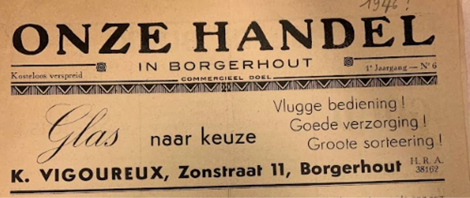 oude reclame voor glaswerken vigoureux