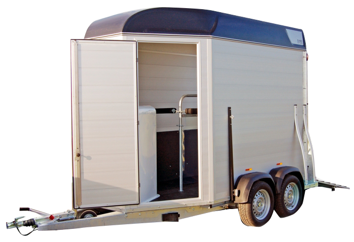 Afbeelding van paardentrailer met zadelkamer