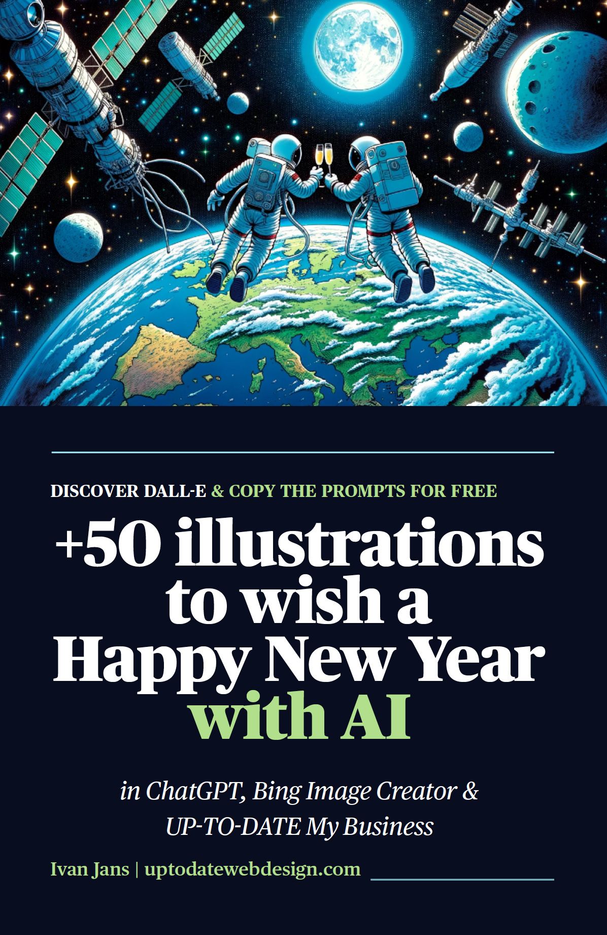 +50 Illustrations to wish a Happy New Year with AI