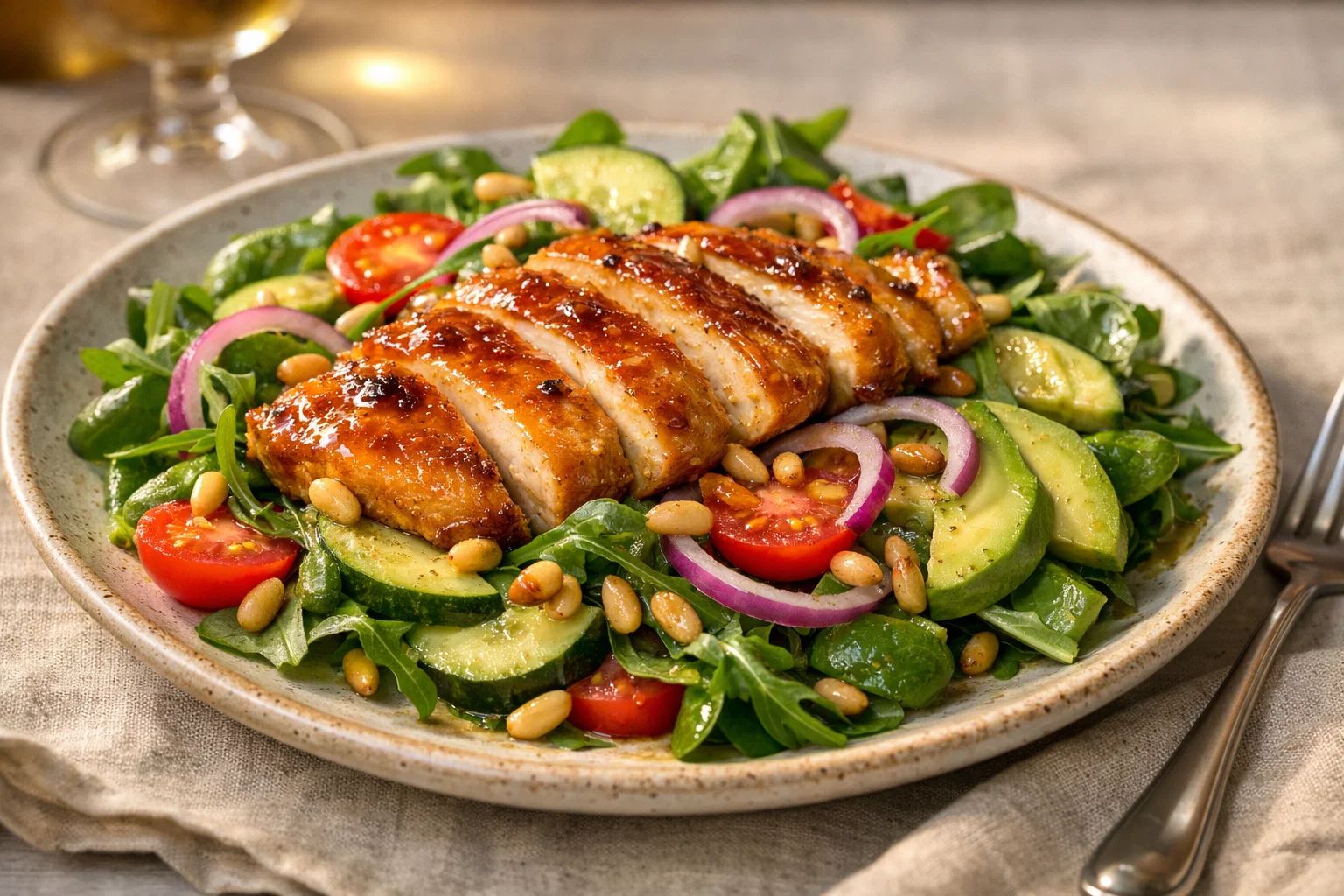 Nieuw Tim Torfs Recept! Kipsalade met honing, gember & pijnboompitten