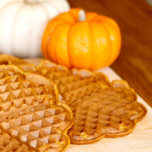 Pompoenwafels met dipsausje