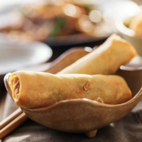 Loempia van eend met Hoisinsaus en 6 groenten