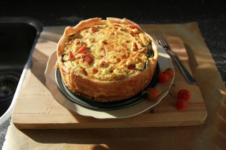 Quiche met pompoen en feta