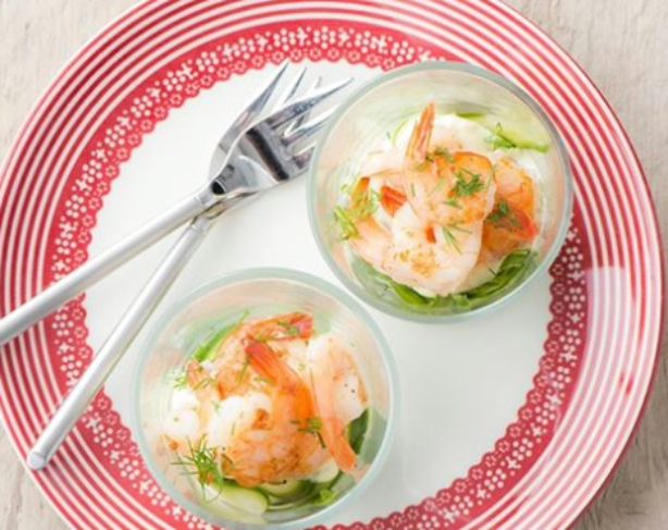 Aperitiefhapje met scampi