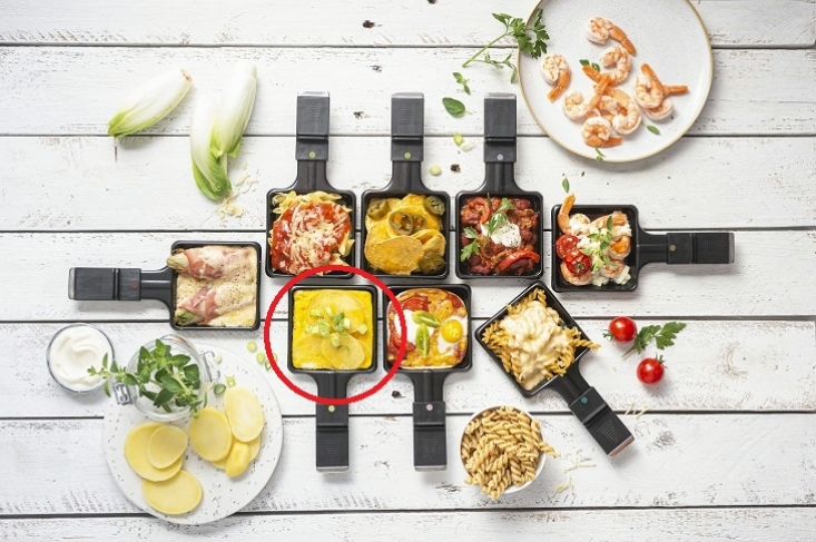 Tortilla in een raclettepannetje