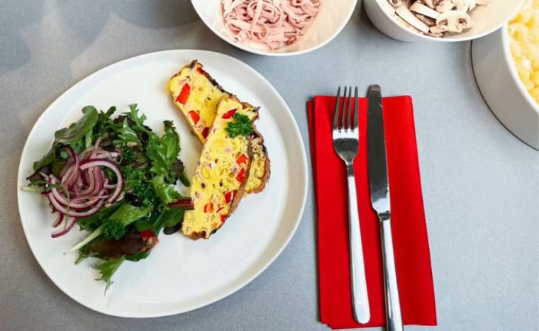 Frittata met paprika en hesp