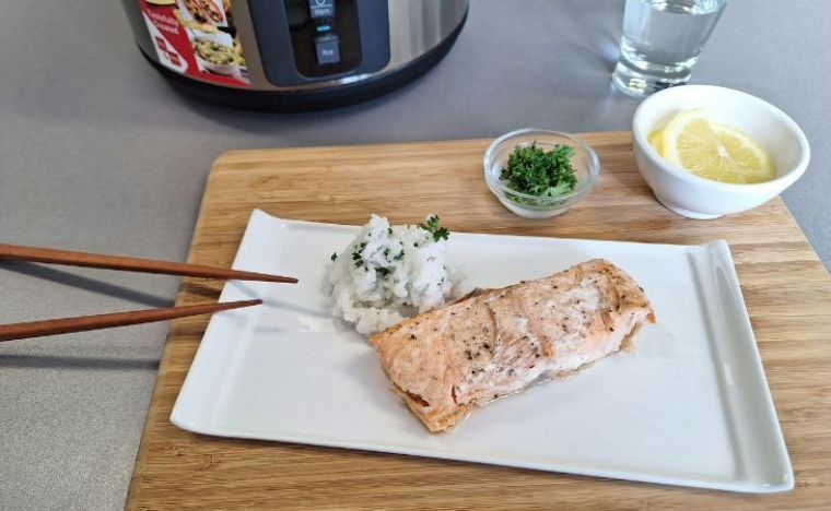 Papillote van zalm met rijst