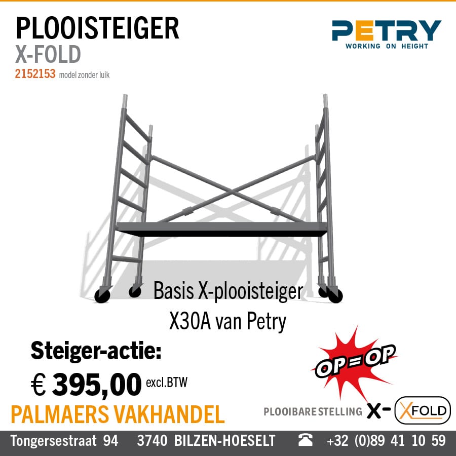 Steigeractie bij Palmaers op basis X-Fold plooisteiger