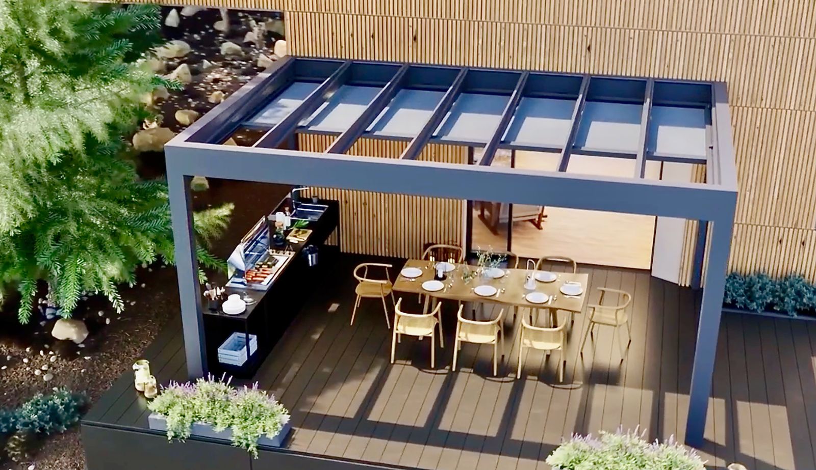 NIEUW: De B800 is een terrasoverkapping met glasdak, ideaal gecombineerd met de aangepaste verandazonwering B129. Geniet tijdelijk van de Eurosol Zonvoordelen om de installatie op de kop te tikken met 10% korting.