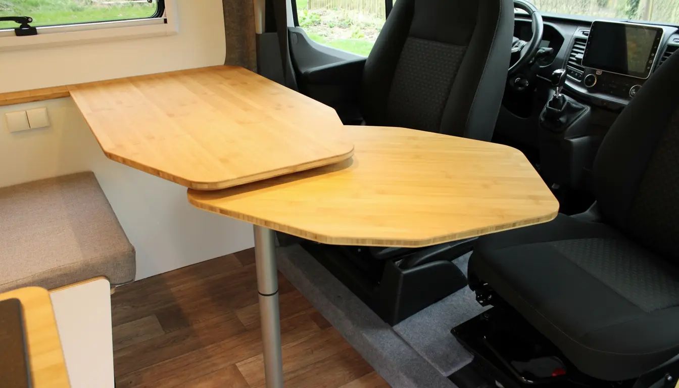 Bamboe tafelbled voor in campers