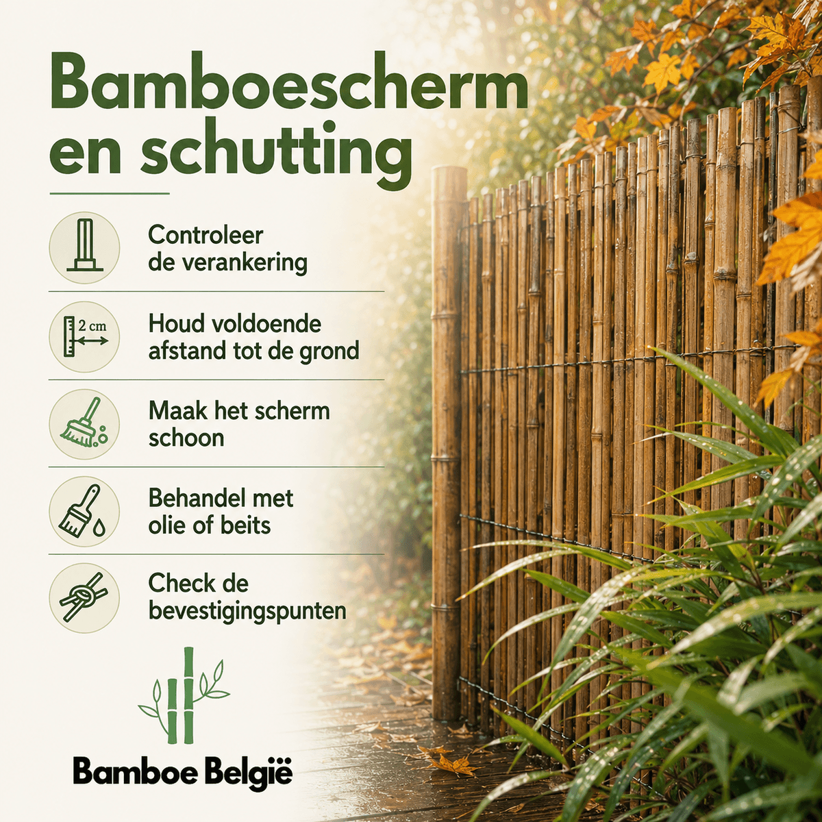 Hoe uw Bamboescherm en schutting onderhouden