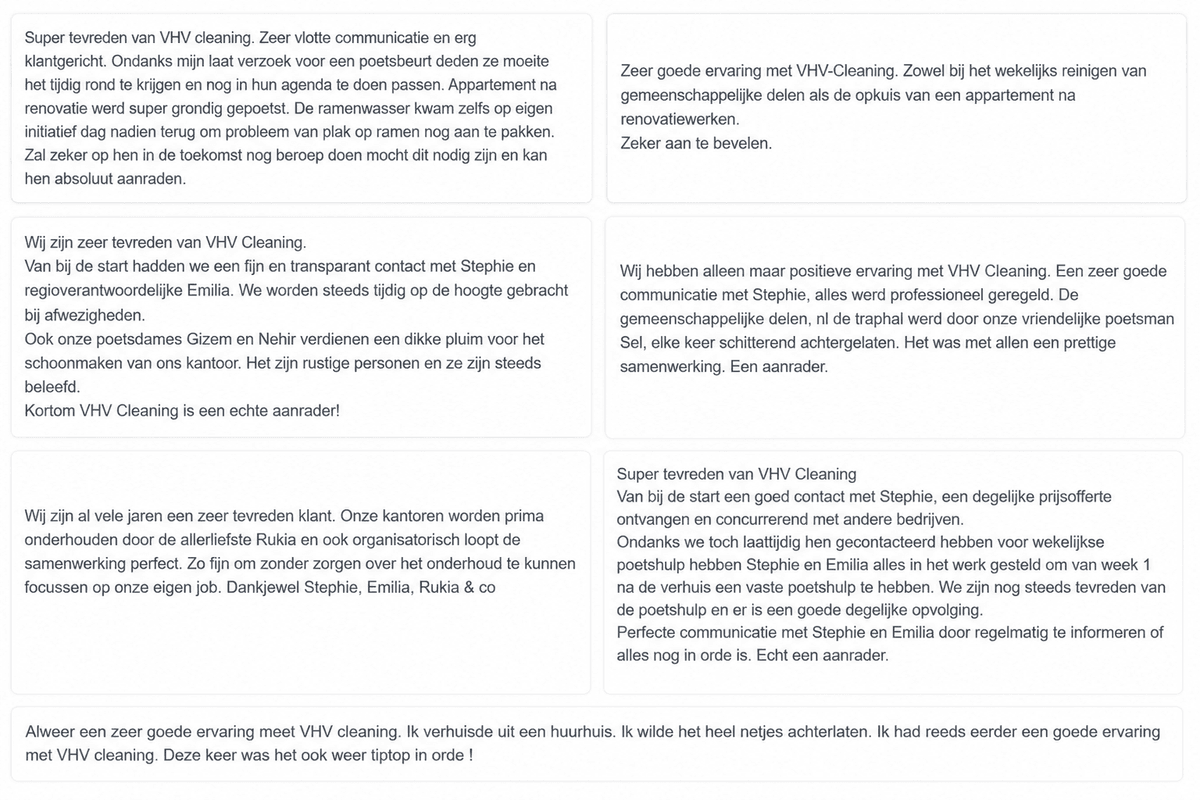 Reviews van onze klanten zijn goud waard.