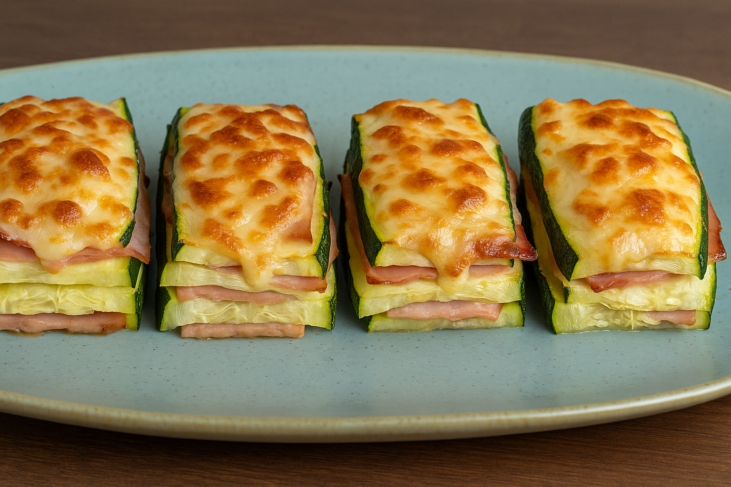 Croques van courgette en ham