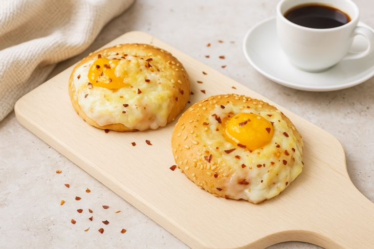 Airfryer pesto bagel