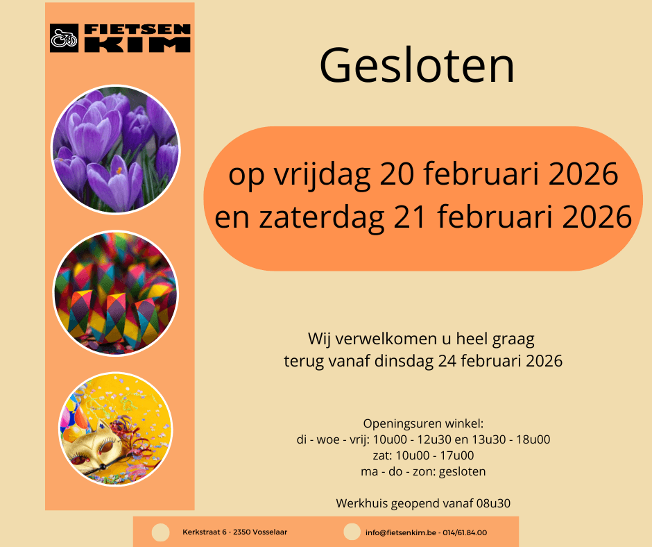 Gesloten op 20 & 21 februari 2026