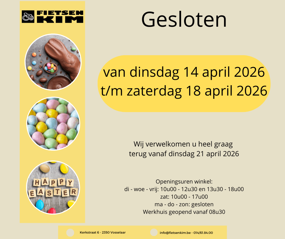 Opgelet: gesloten van dinsdag 14 april t.e.m. zaterdag 18 april
