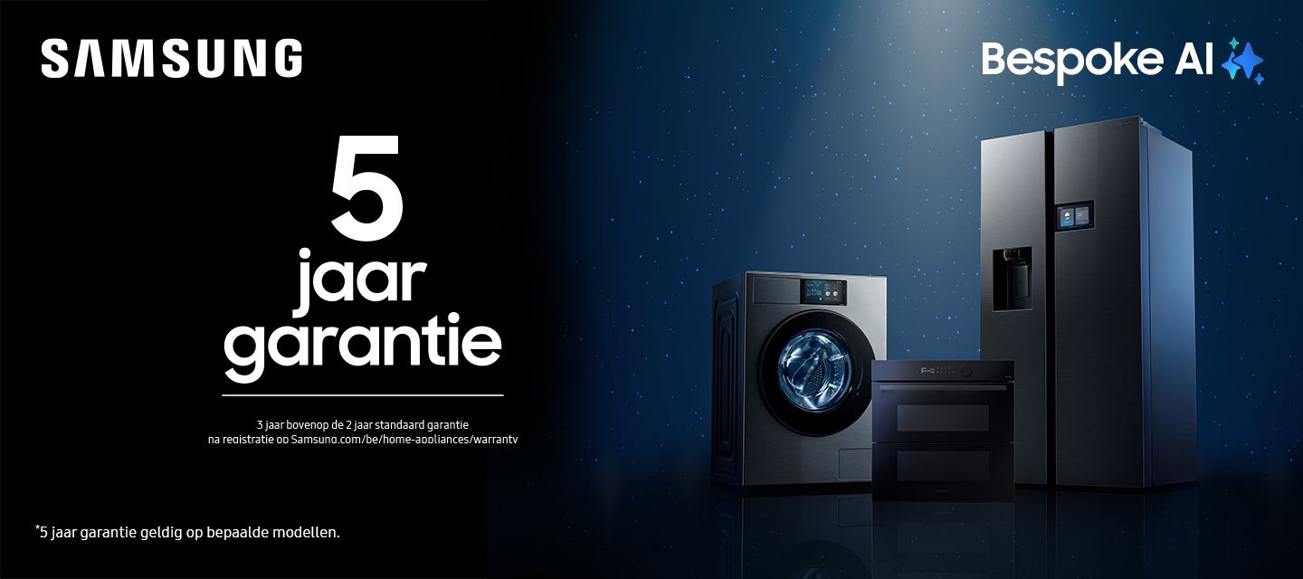 Geniet van 5 Jaar Garantie op uw Samsung Toestellen