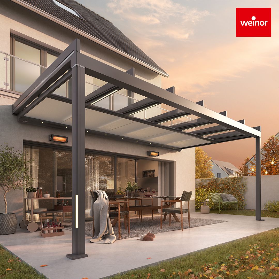 weinor Terrazza Pure met Sottezza verandazonwering en dimbare LED verlichting