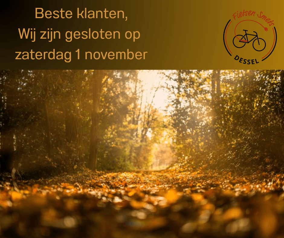 gesloten op 1 November