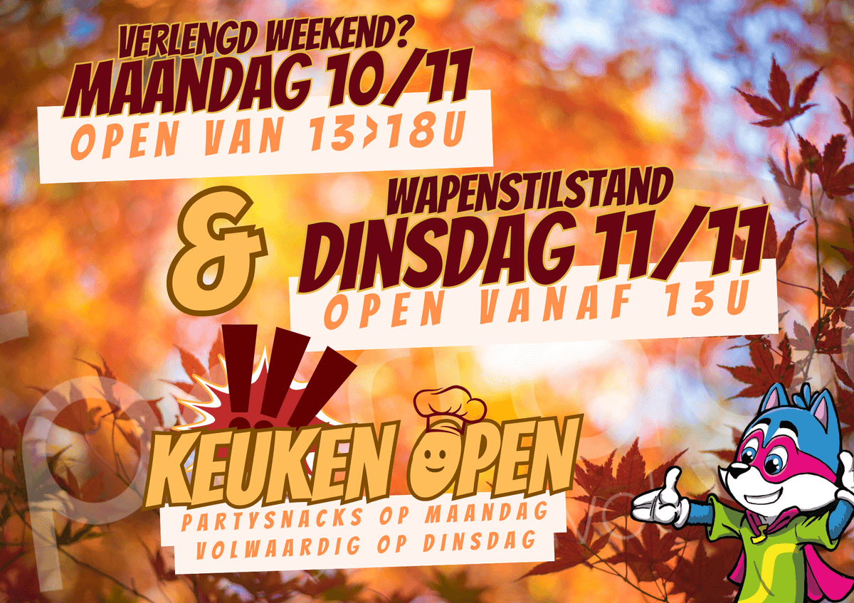 Maandag & dinsdag XTRA open!